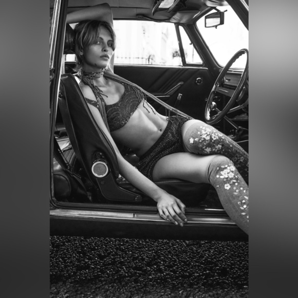 NWT ZARA BEADED SEQUIN BANDEAU TOP - Picture 3 of 6